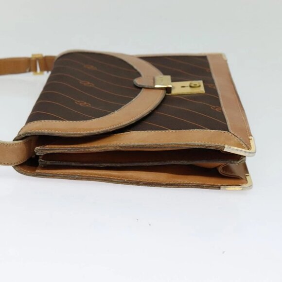 GUCCI Shoulder Bag Canvas Leather Brown Gold Auth ep9840 - Picture 3 of 16